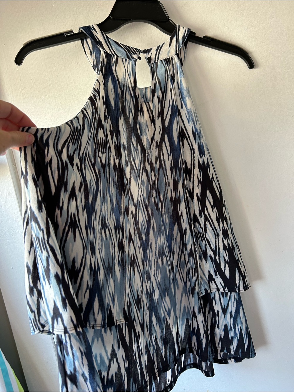 Cato Layered Halter Camisole - Blue/Black/White